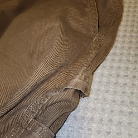 CARHARTT EUC MENS SIZE 46 x 32 KHAKI CARPENTER RELAXED FIT PANTS - Picture 2 of 6